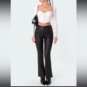 Faux Leather Flare Pants